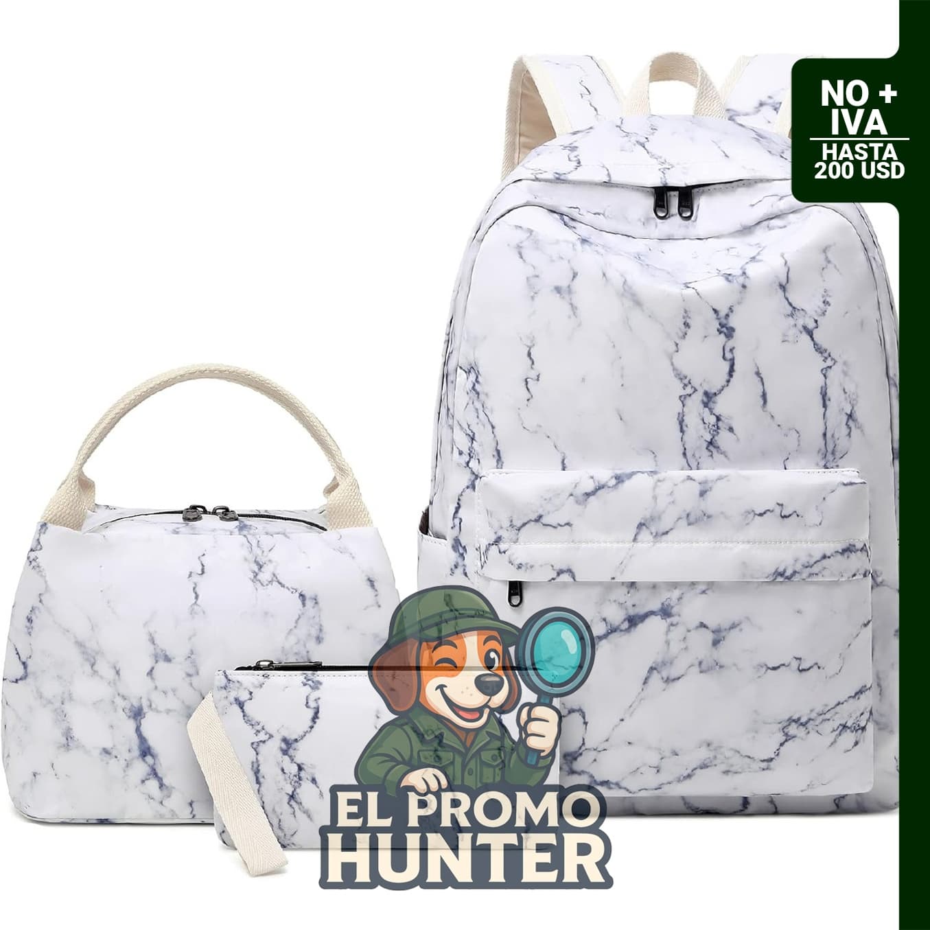 Mochila escolar Joyfulife 3 en 1 con lonchera y portalápices.