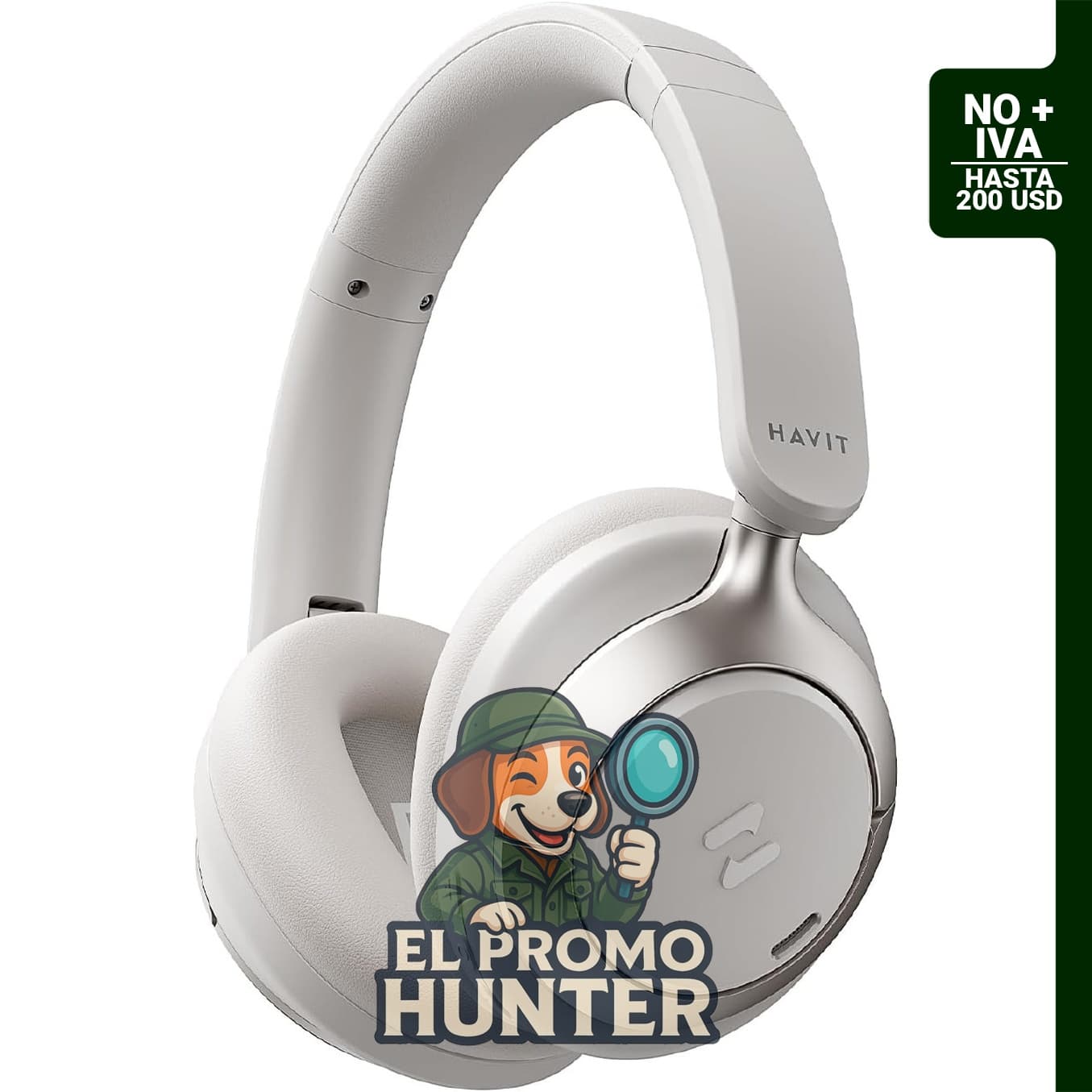 Havit Auriculares inalámbricos ANC híbridos con Bluetooth, sonido espacial y batería de 80 horas.