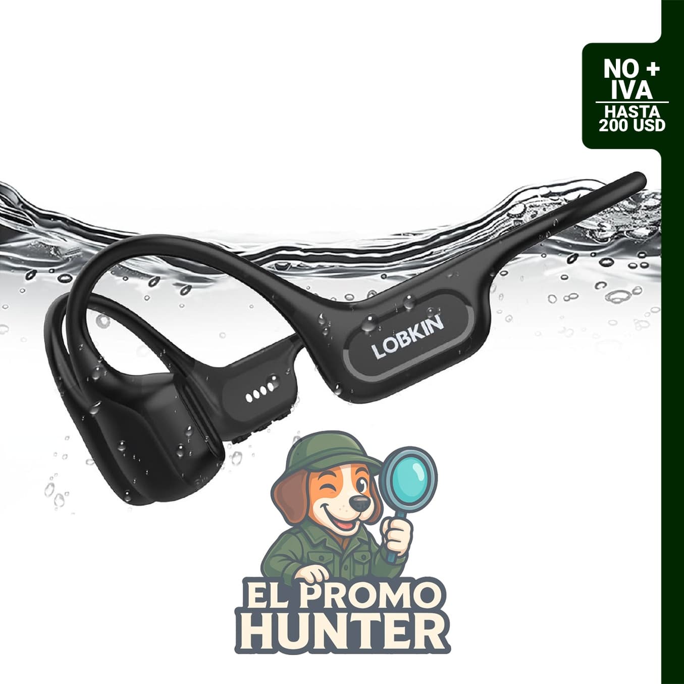 LOBKIN Auriculares de conducción ósea y aire, inalámbricos MP3 de 32 GB con Bluetooth 6.1 y reducción de ruido ENC.
