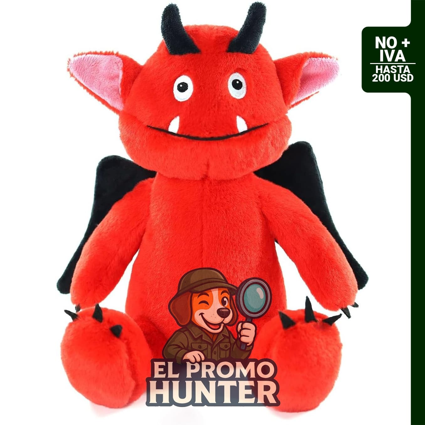 Sew Butiful Juguete de Peluche de Animal Monstruo Rojo, peluche de murciélago para niños.