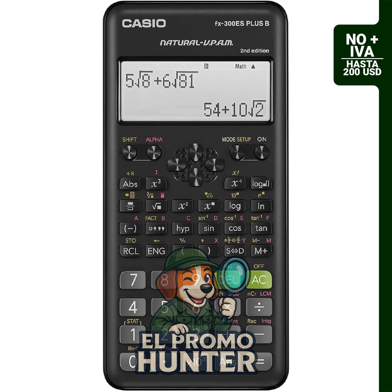 Casio Calculadora científica FX-300ESPLSB-WAIT, compacta y diseñada para matemáticas en escuela media y secundaria.