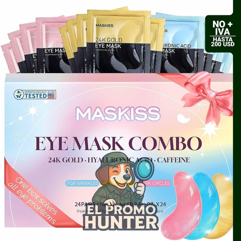 Maskiss Parches para debajo de los ojos, 24 pares en 3 colores para ojeras y ojos hinchados.