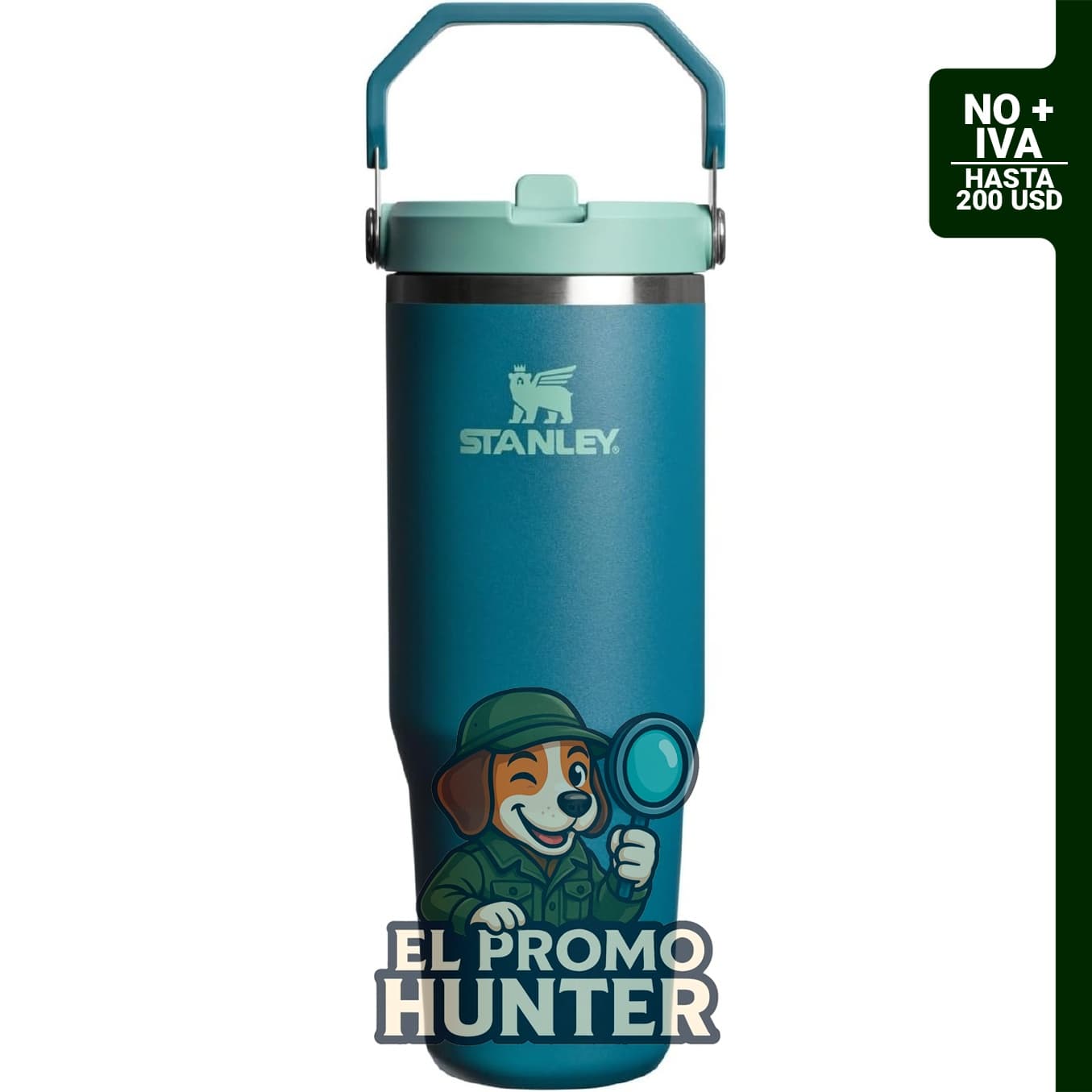 Stanley IceFlow 2.0 - Vaso con pajita, 30 oz (887 ml), color verde azulado costero.