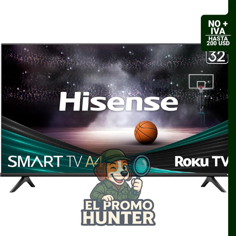 Hisense Serie A4 32A4HNR - Smart Roku TV HD 720p de 32" (81 cm) con compatibilidad Alexa y Asistente de Google.