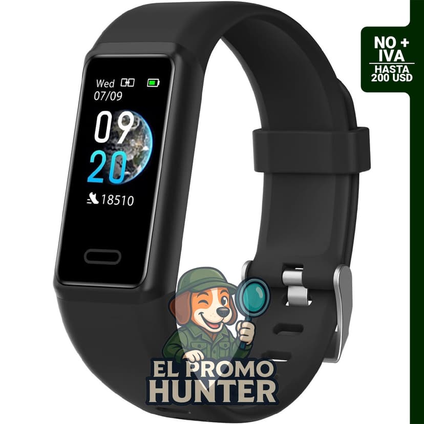 Reloj de actividad con podómetro y monitor de frecuencia cardíaca, resistente al agua IP68.