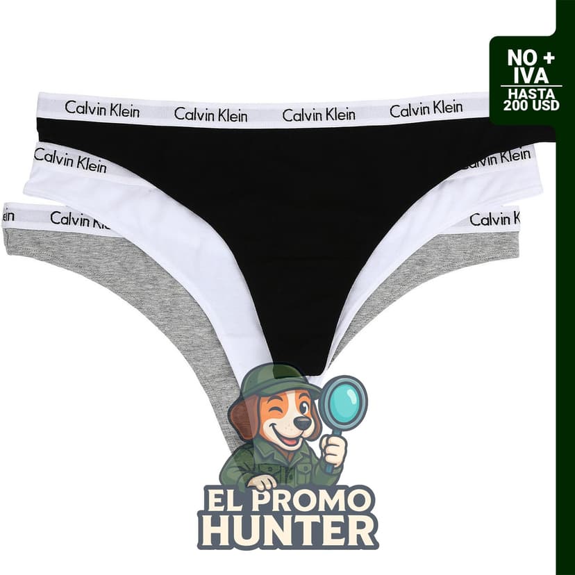 Calvin Klein tangas de algodón elástico con logotipo, paquete múltiple.