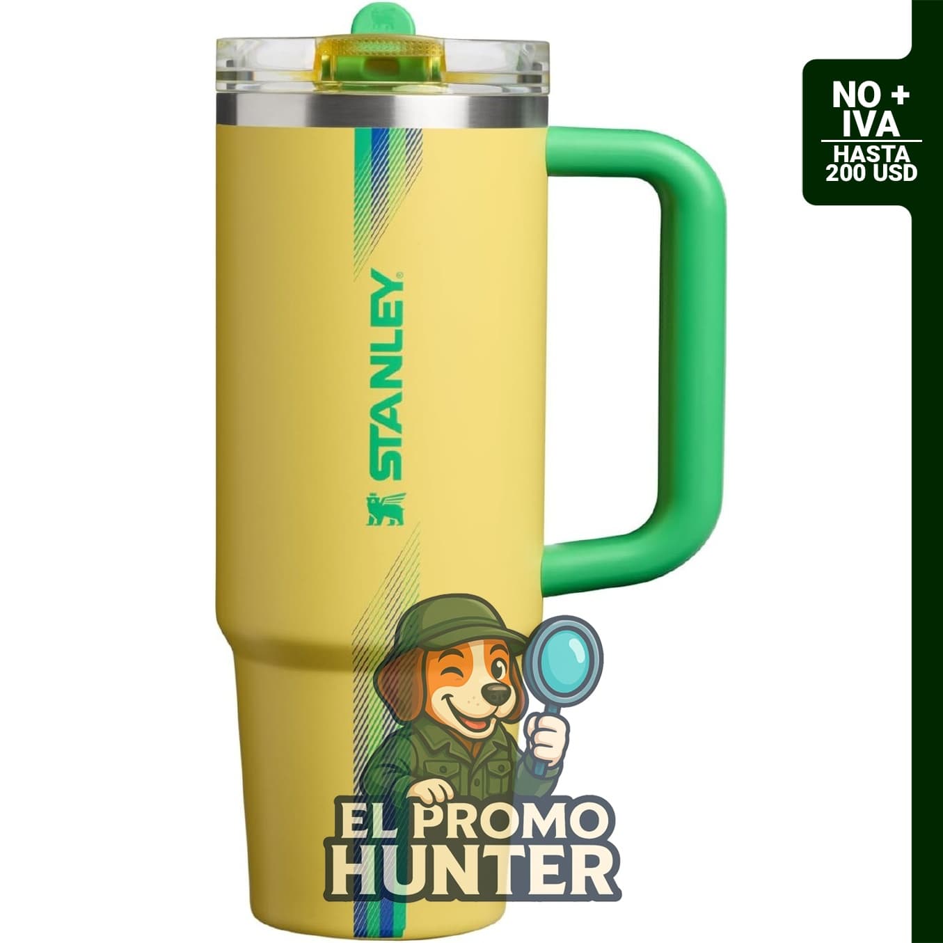 STANLEY Quencher ProTour 887 ml, vaso de acero inoxidable aislado, tapa a prueba de fugas y popote integrado.