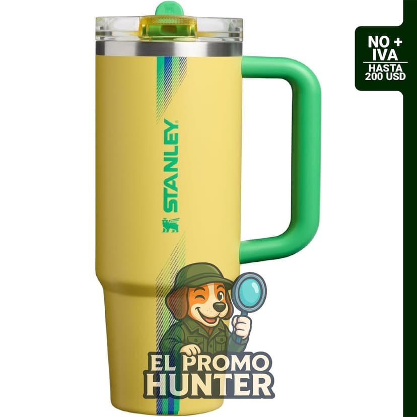 STANLEY Quencher ProTour 887 ml, vaso de acero inoxidable aislado, tapa a prueba de fugas y popote integrado.