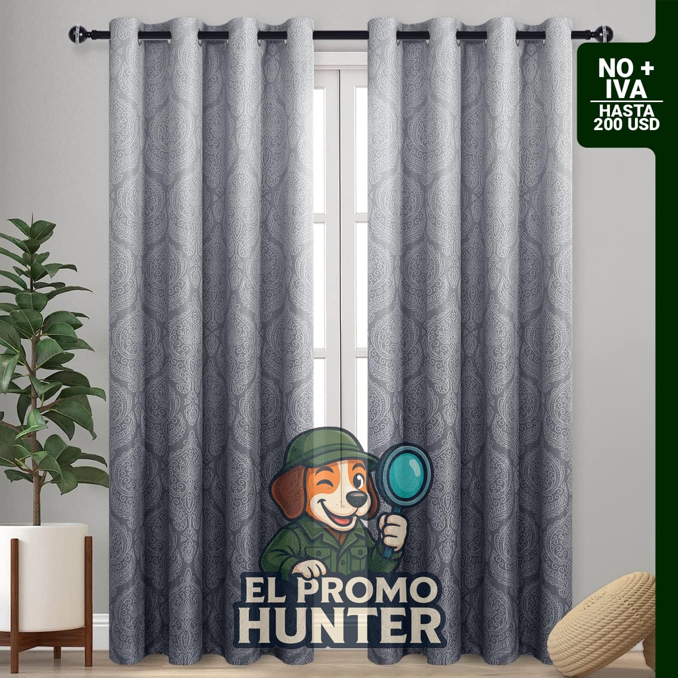 Cortinas DWCN blackout con diseño de damasco degradado, 132 x 213 cm, juego de 2.