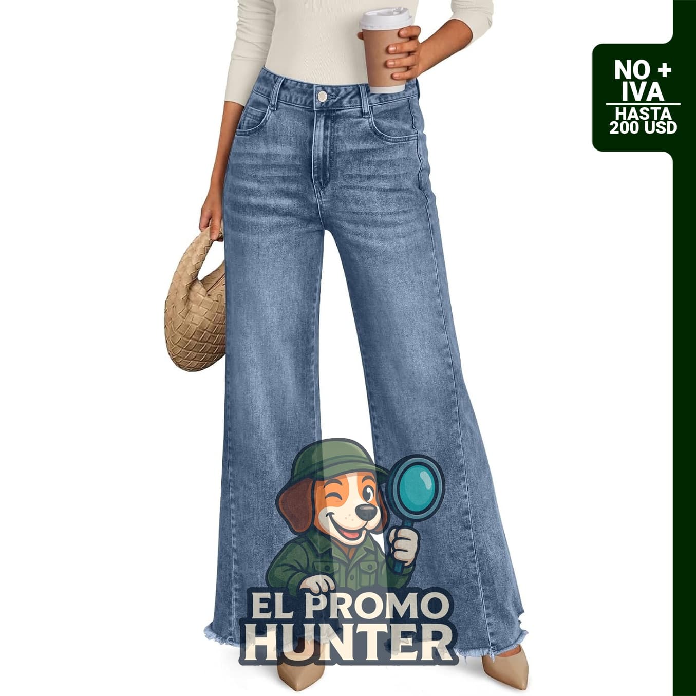 Trendy Queen Jeans Mujer Cintura Alta Pierna Ancha Elásticos, pantalones de mezclilla con dobladillo crudo.