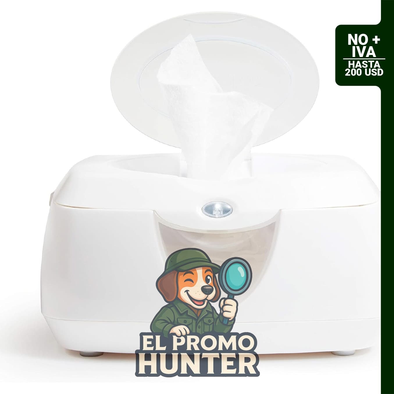 Calentador de toallitas Munchkin Warm Glow con luz nocturna, color blanco.
