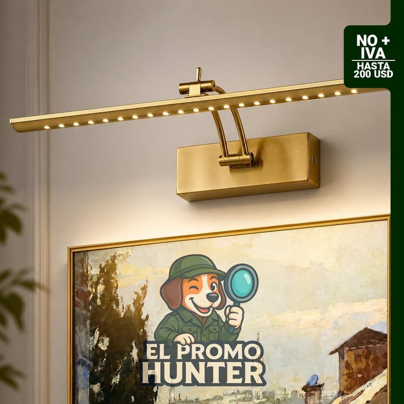 JOOSENLUX Lámpara de pared recargable de 16" (40,6 cm) con control remoto, regulable y a batería.