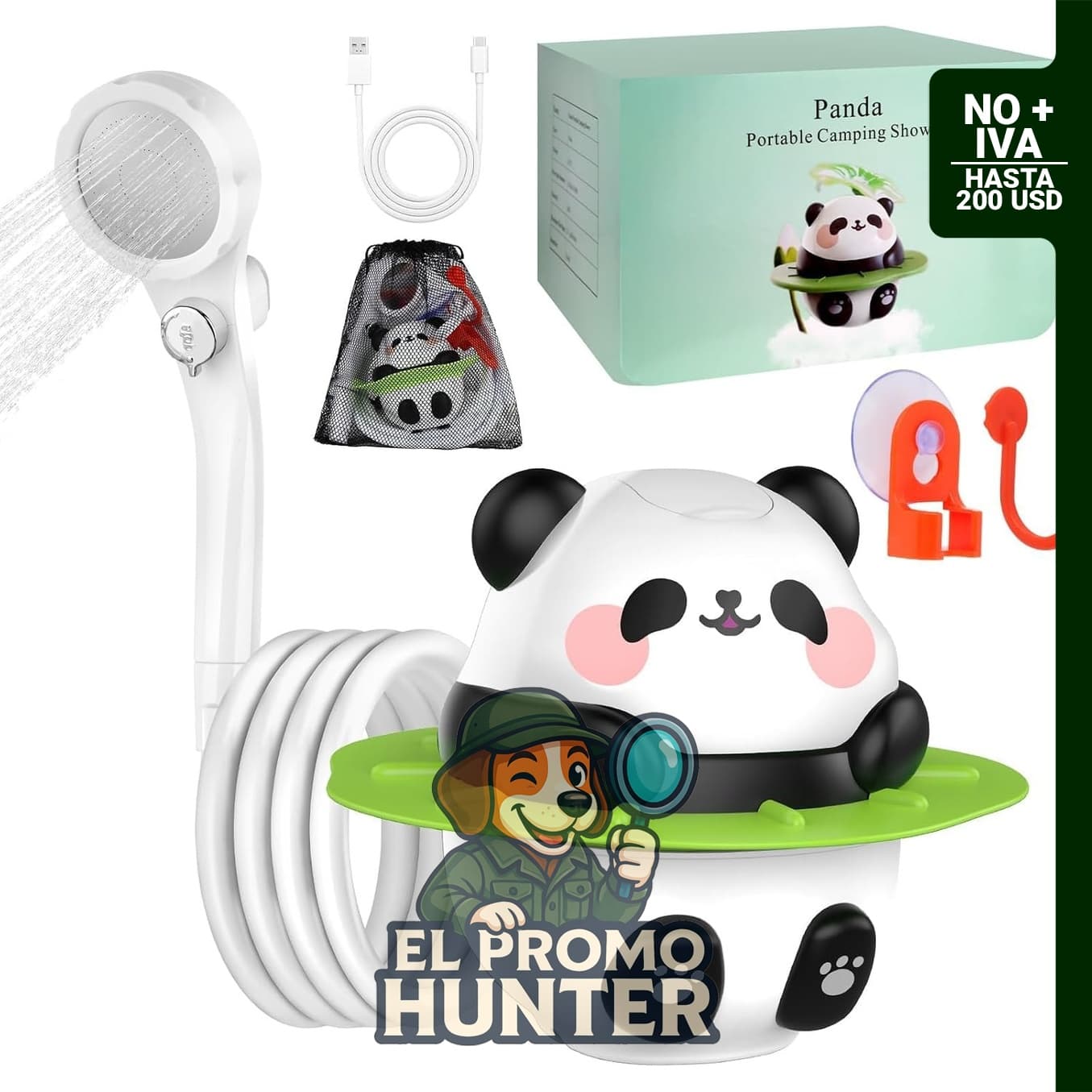 Ducha portátil para acampar de 10500mAh.