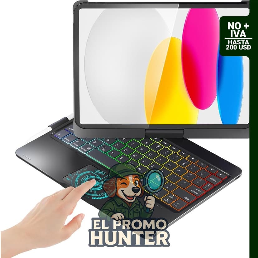 Funda con teclado para iPad de 10ª y 11ª generación, con retroiluminación y modos de uso múltiples.