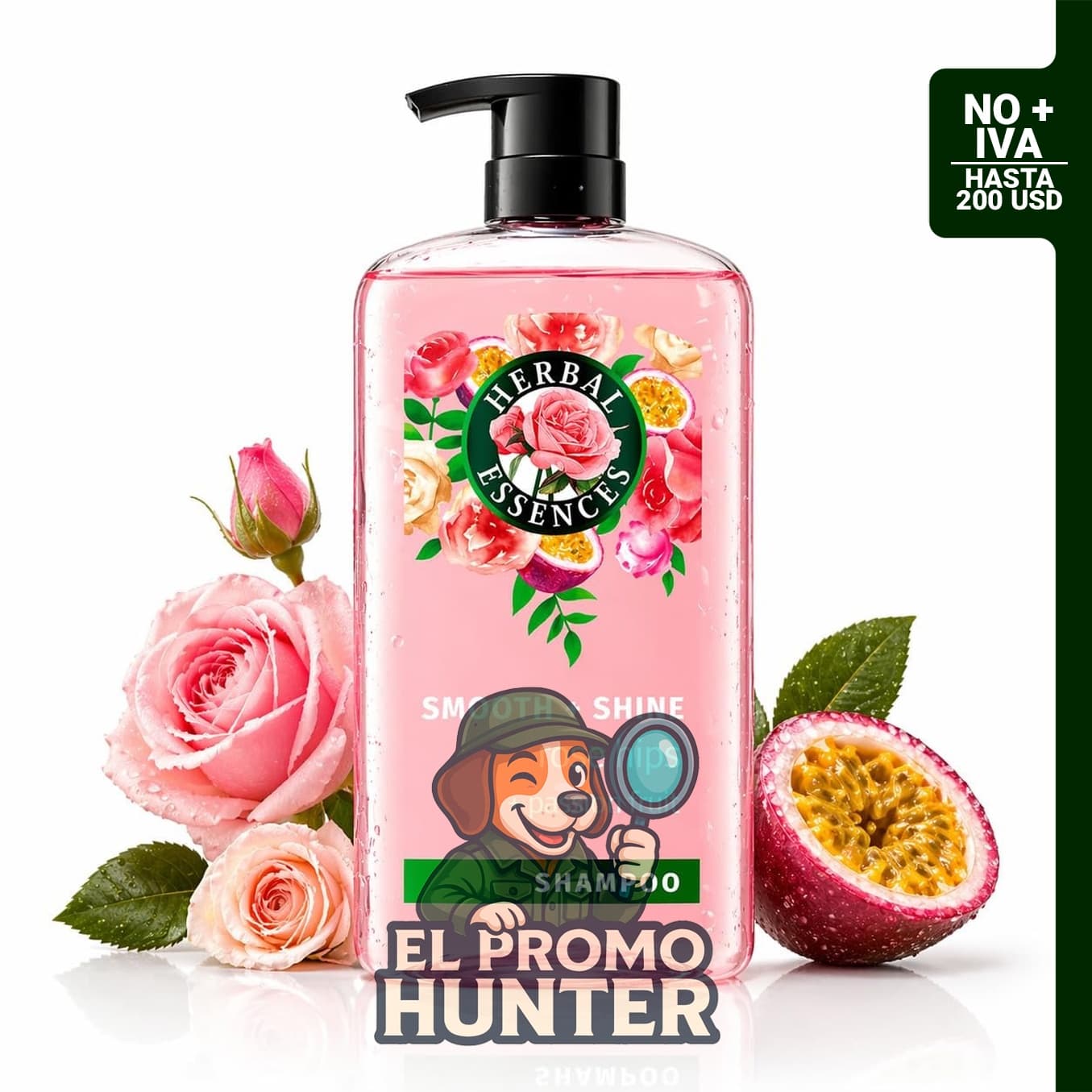 Herbal Essences Champú escaramujos + maracuyá, 29.2 fl oz (865 ml), con vitamina E y jojoba, seguro para cabello teñido.
