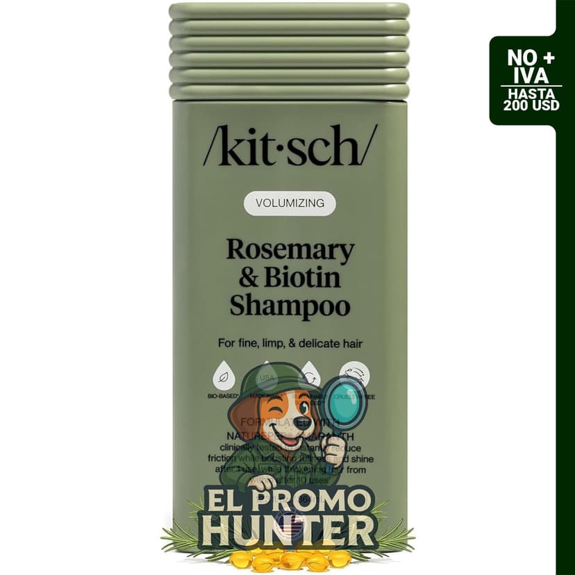 Kitsch Champú de romero y biotina, 12.3 oz (350 ml), para el crecimiento del cabello.