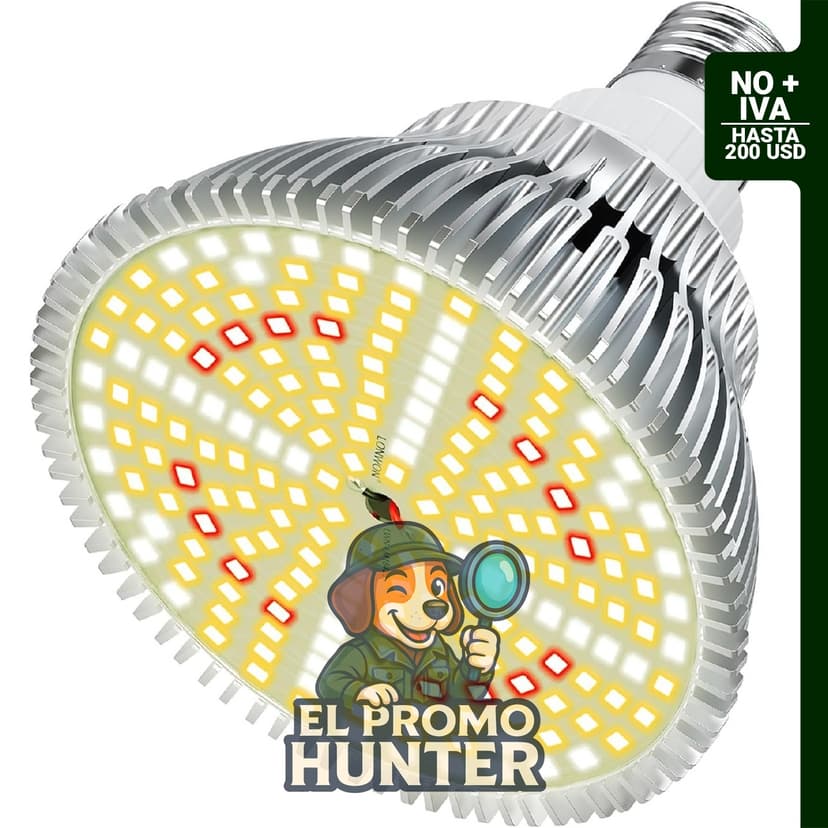 Lonwon Bombilla de cultivo E26 de espectro completo, 30W, 4000K, tipo PAR 38.