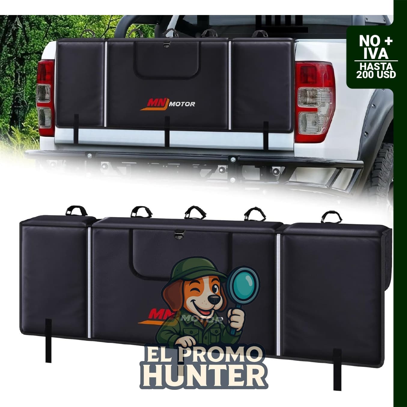 Almohadilla para puerta trasera de camioneta, diseñada para transportar hasta 5 bicicletas de montaña.