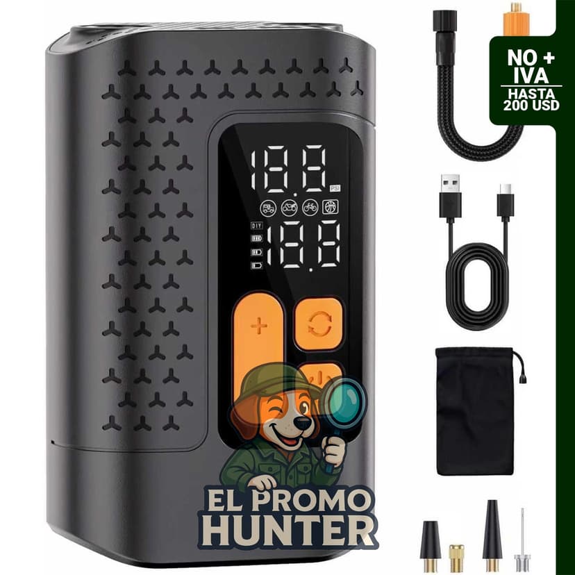 Bomba de aire eléctrica Aucoza, 160 PSI, mini bomba para bicicletas con manómetro digital.