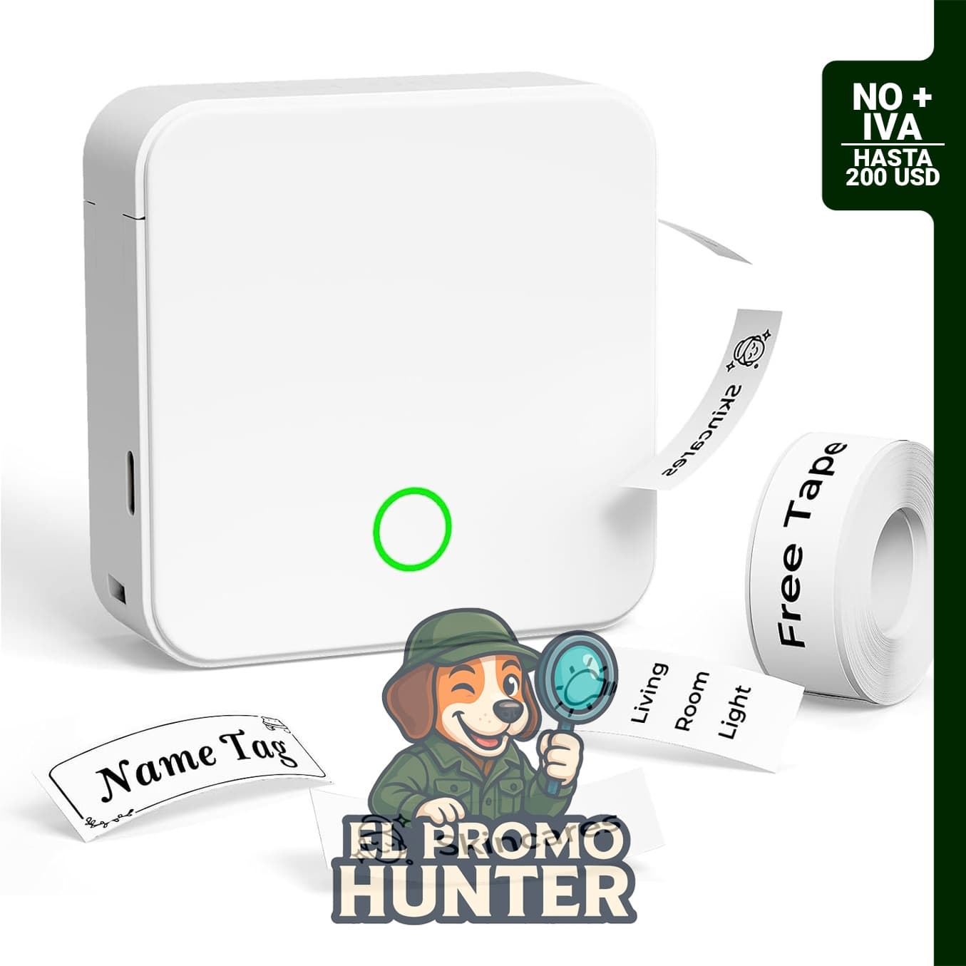 P0 Label Maker, impresora térmica portátil de etiquetas adhesivas impermeables con múltiples plantillas.