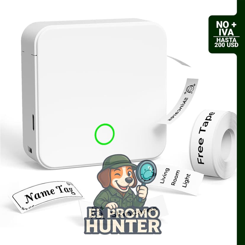 P0 Label Maker, impresora térmica portátil de etiquetas adhesivas impermeables con múltiples plantillas.