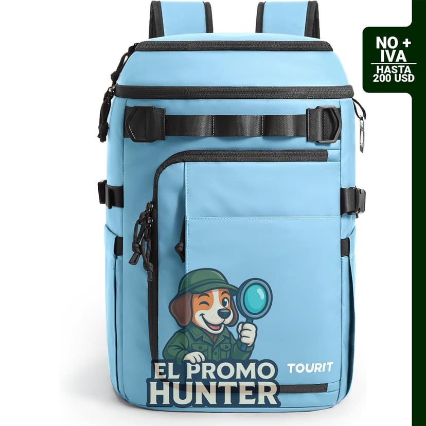TOURIT Mochila enfriadora para 38 latas con 2 compartimentos aislados.