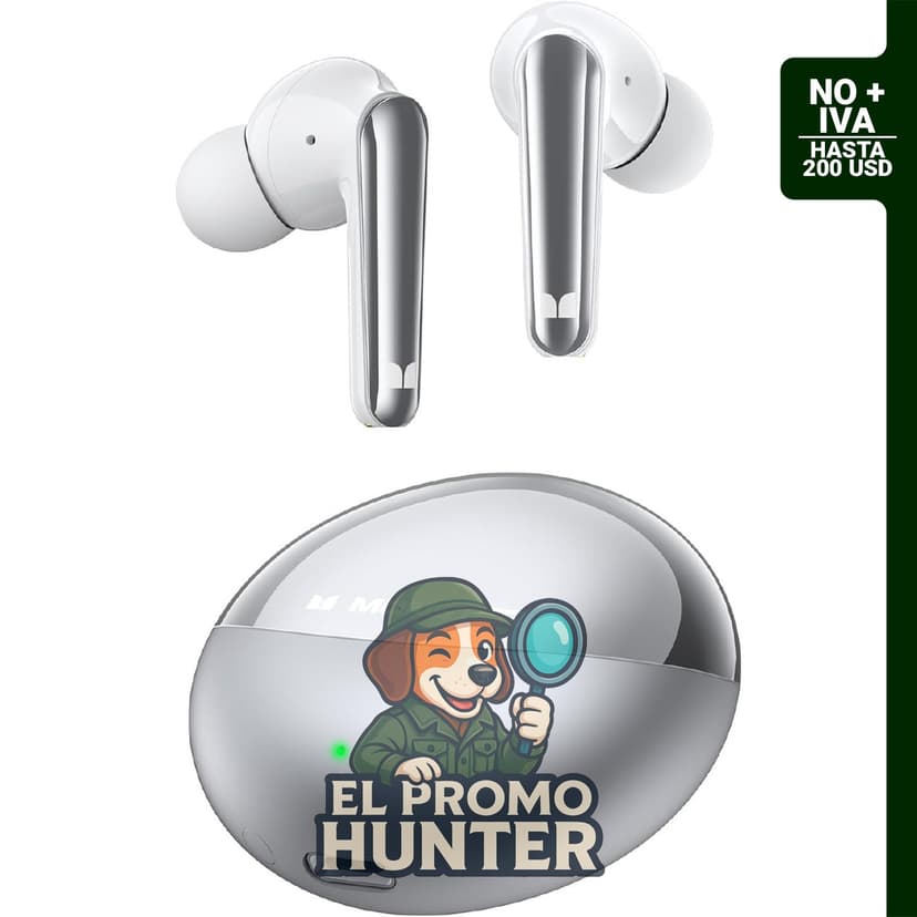 Monster N-Lite 203 AirLinks - Auriculares inalámbricos Bluetooth 5.3 con reproducción de 30 horas y carga tipo C.