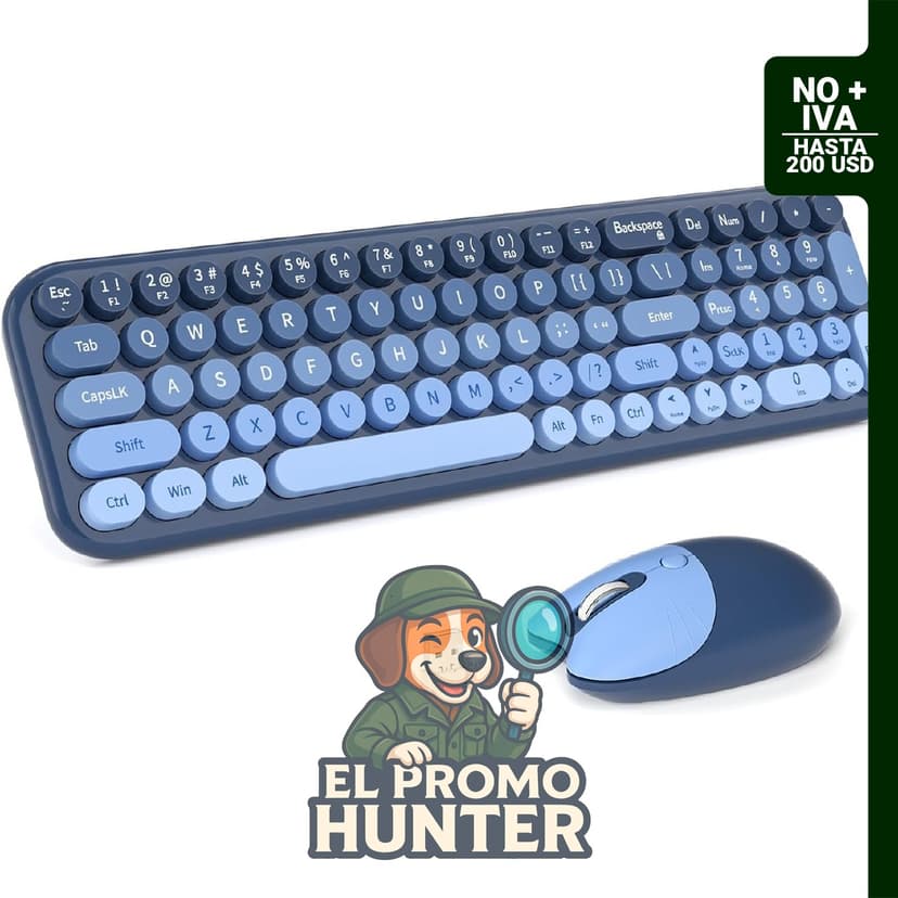 KNOWSQT Combo de teclado y mouse inalámbricos, SkyBlue-Gradient 2.4G, USB Plug and Play, compatible con Windows.