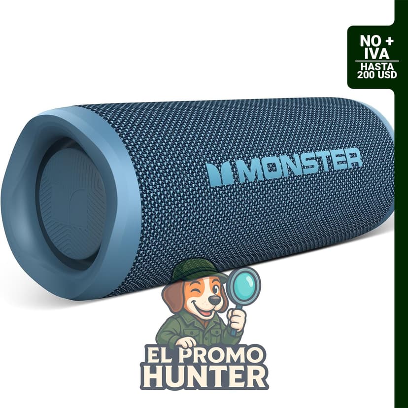 Monster Altavoz Bluetooth S620, altavoz portátil inalámbrico de 60 W con certificación IPX8 y micrófono integrado.