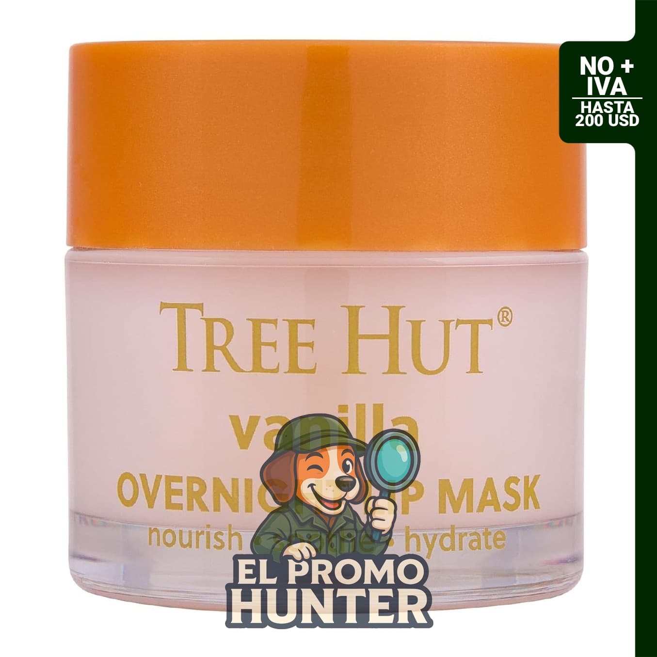 Tree Hut Overnight - Máscara de labios de vainilla, 170 g, tratamiento hidratante para labios.