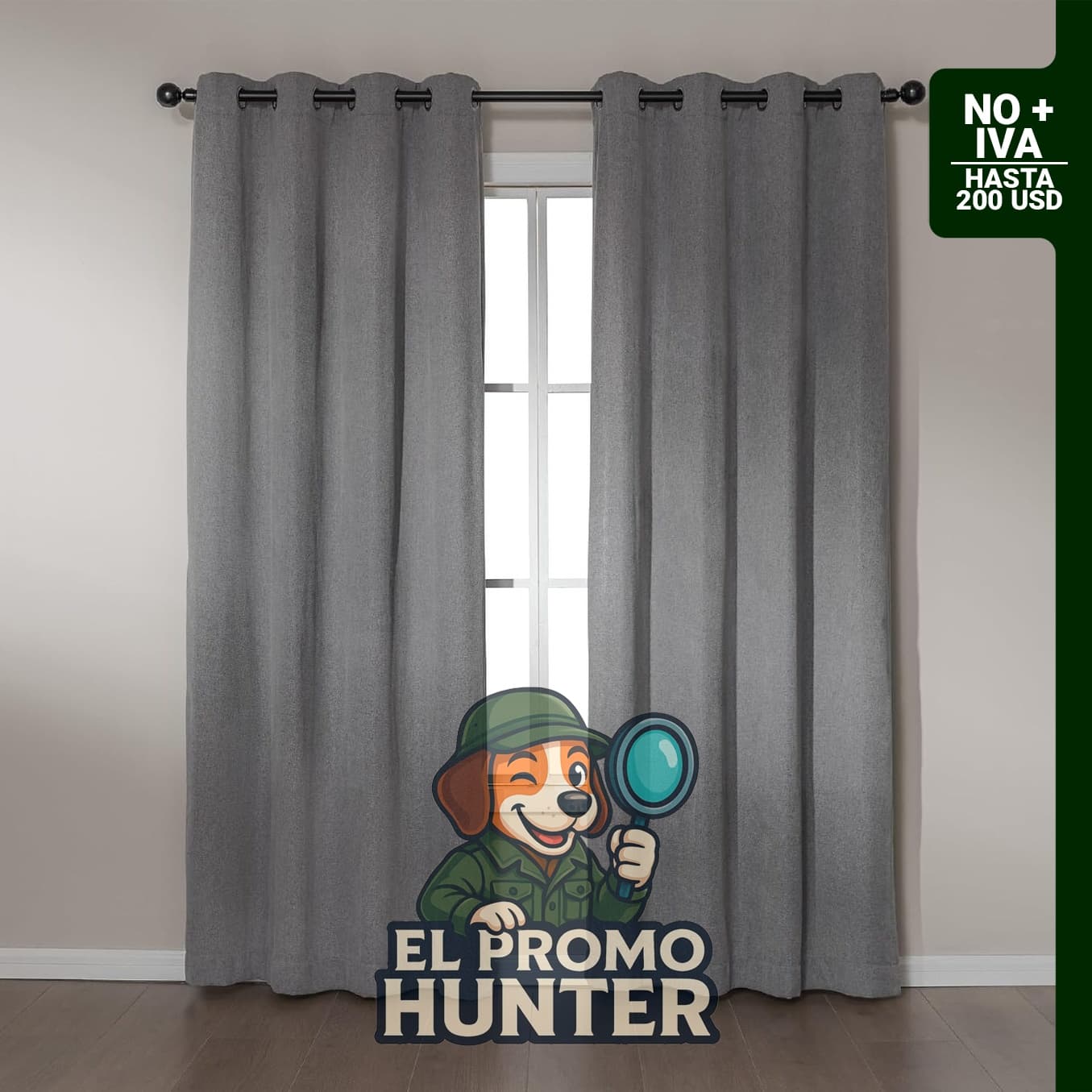 Amazon Basics Cortinas de felpilla, 52" x 84" (132 x 213 cm), juego de 2 paneles con ojales, color gris.