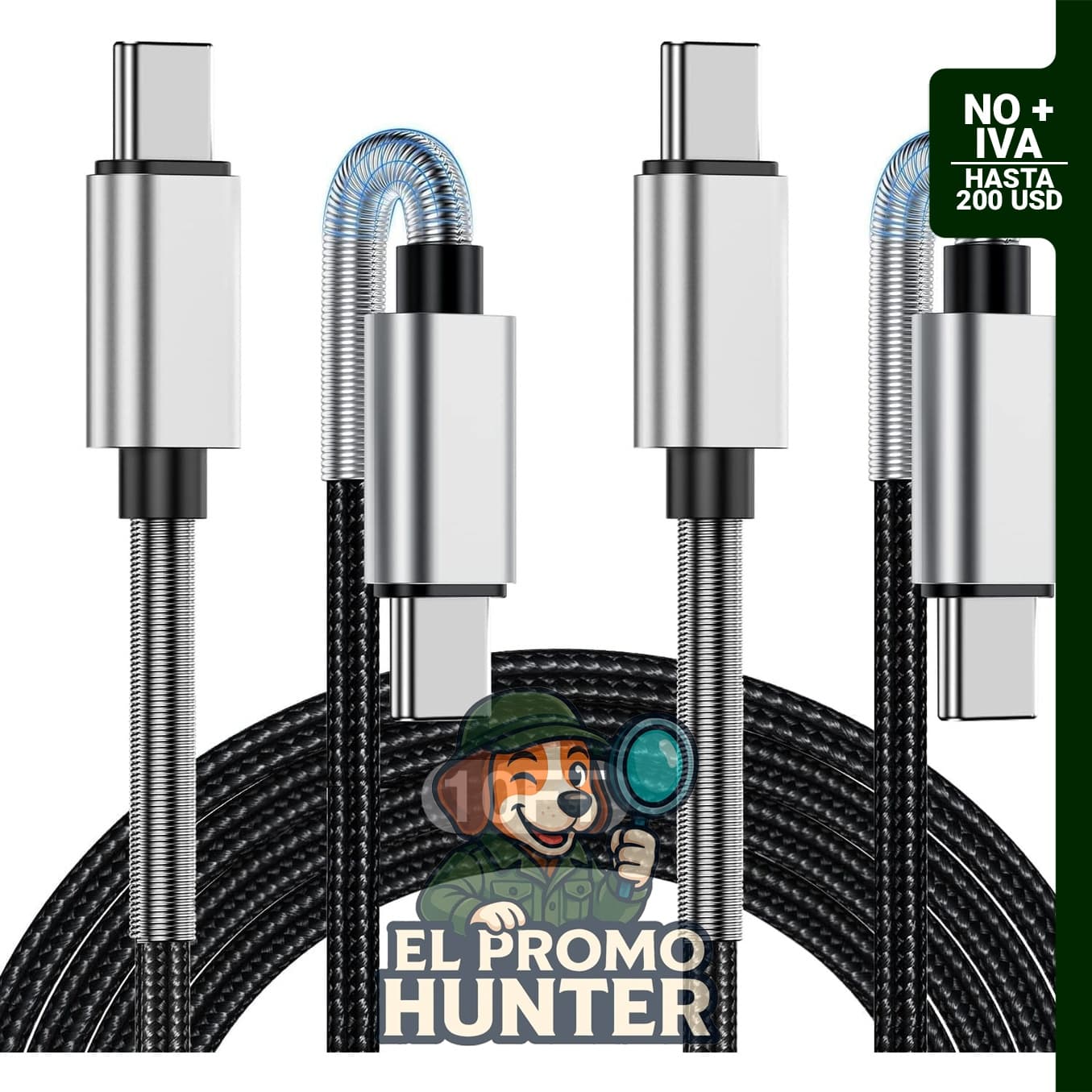 Cable de carga USB C a C de 10 pies (3 m), 60 W, compatible con dispositivos Apple y Samsung.
