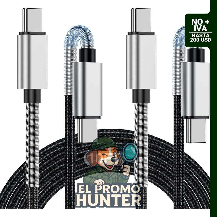 Cable de carga USB C a C de 10 pies (3 m), 60 W, compatible con dispositivos Apple y Samsung.