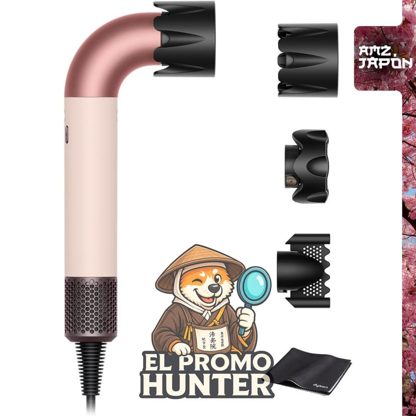 Secador de cabello Dyson Supersonic r™ en color rosa cerámico (HD17 VLP AM) con alta potencia de aire y secado rápido.