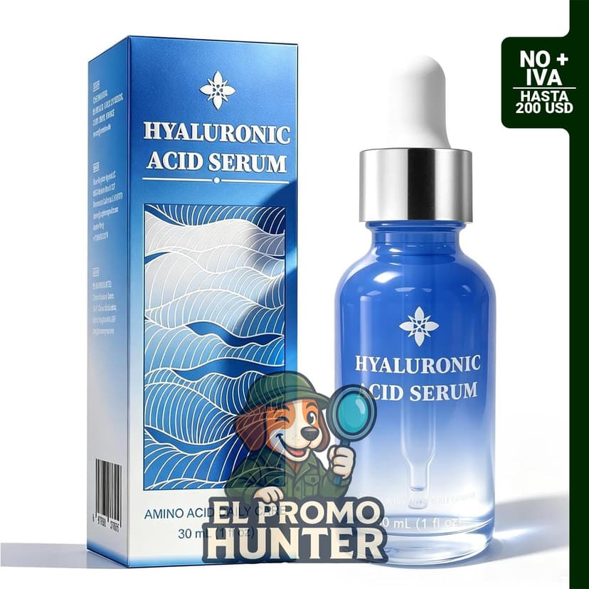 Suero de ácido hialurónico para la cara, hidratante antienvejecimiento que ayuda a la reducción de líneas finas y arrugas.
