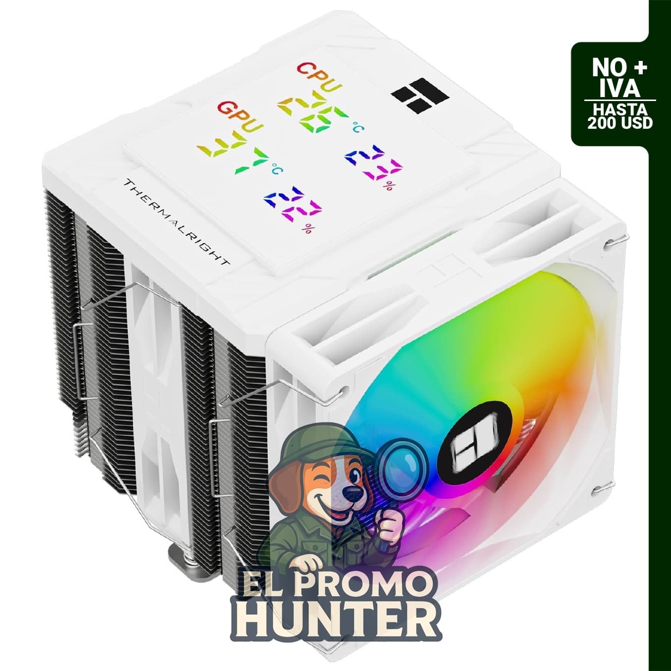 Thermalright Peerless Assassin 120 Digital ARGB Blanco, enfriador de aire para CPU con tubos de calor de 6 mm.