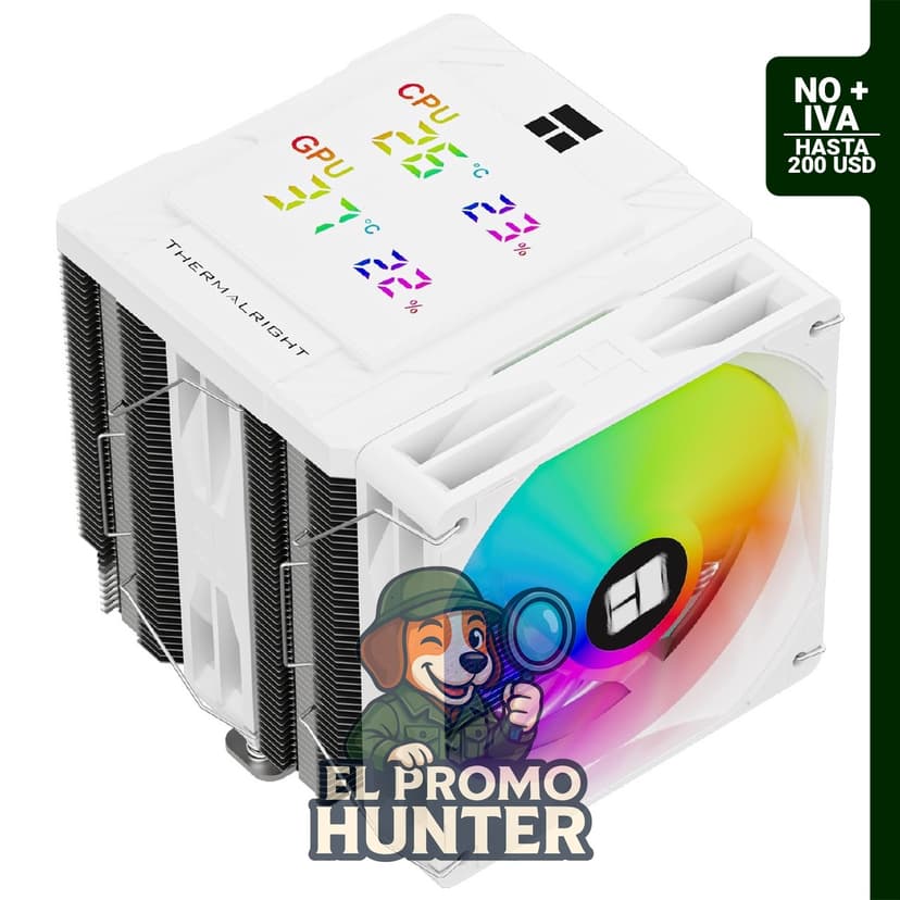 Thermalright Peerless Assassin 120 Digital ARGB Blanco, enfriador de aire para CPU con tubos de calor de 6 mm.