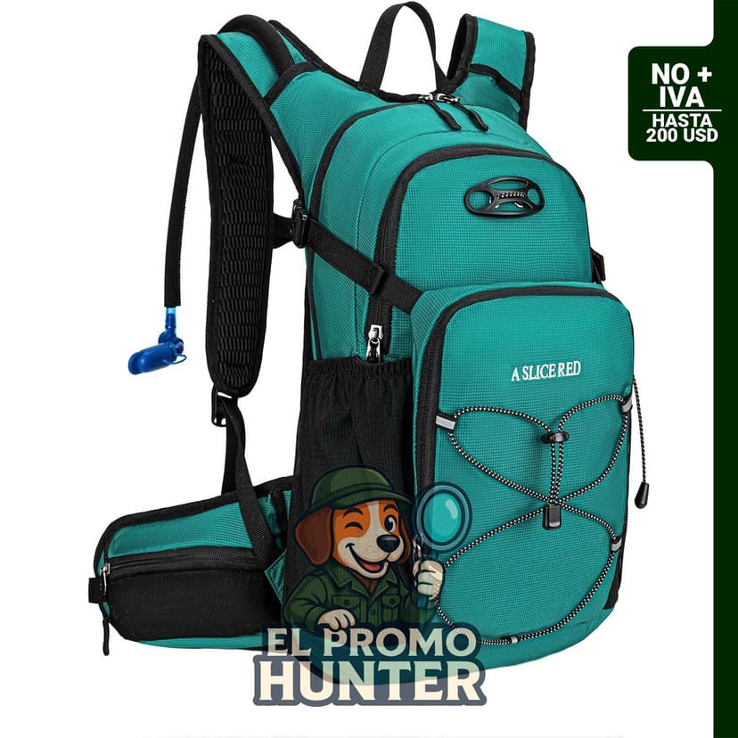 Mochila de hidratación A SLICE RED de 18 L con vejiga de agua de 3 L a prueba de fugas.