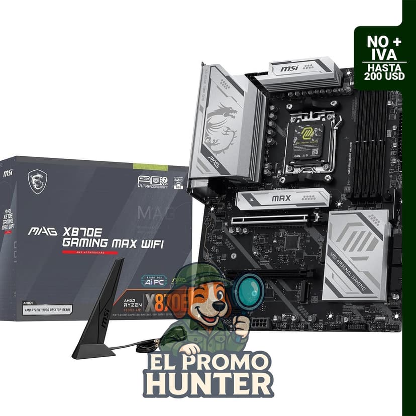 MSI MAG X870E Gaming MAX, placa base ATX WiFi compatible con procesadores AMD Ryzen 9000/8000/7000, AM5.