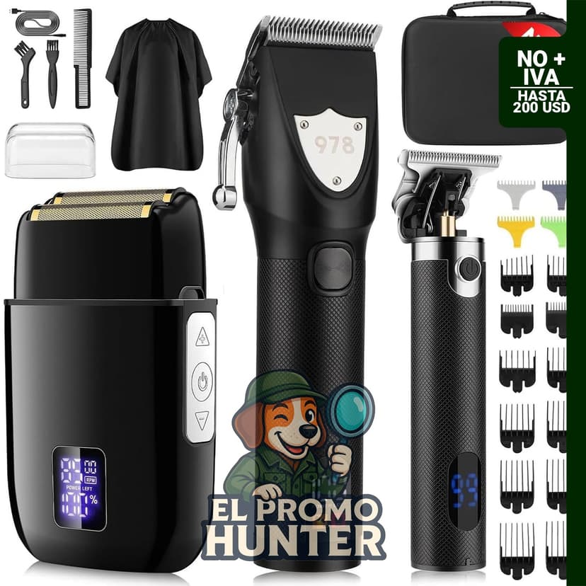 Suttik Juego de cortapelos profesional para hombres, incluye recortadora y estuche de viaje.