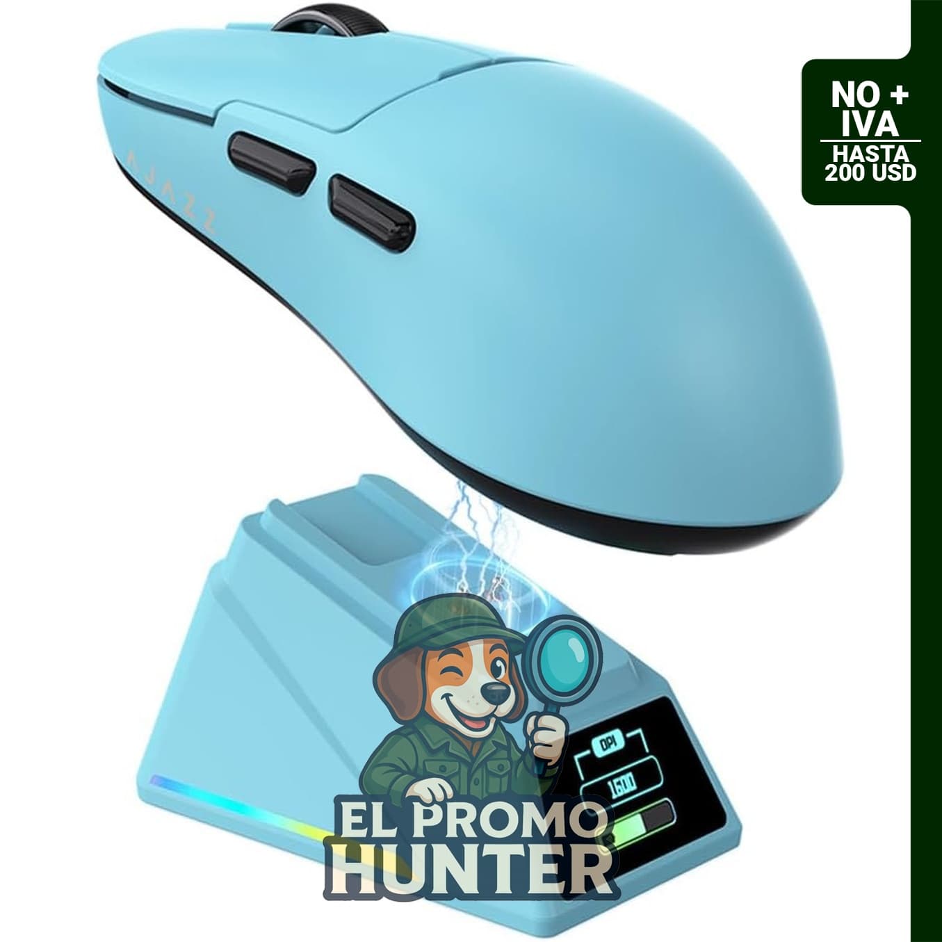 DAIDAI AJAZZ AJ159 APEX Ratón Inalámbrico para Juegos 2.4G con Cable BT, seguimiento óptico de 42K y batería de 400mAh.