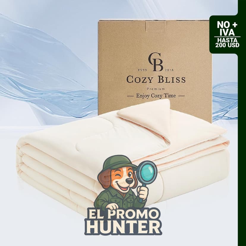 Cozy Bliss Sorona® Edredón refrescante tamaño individual, reversible y sedoso, 68 x 90 pulgadas (173 x 229 cm).