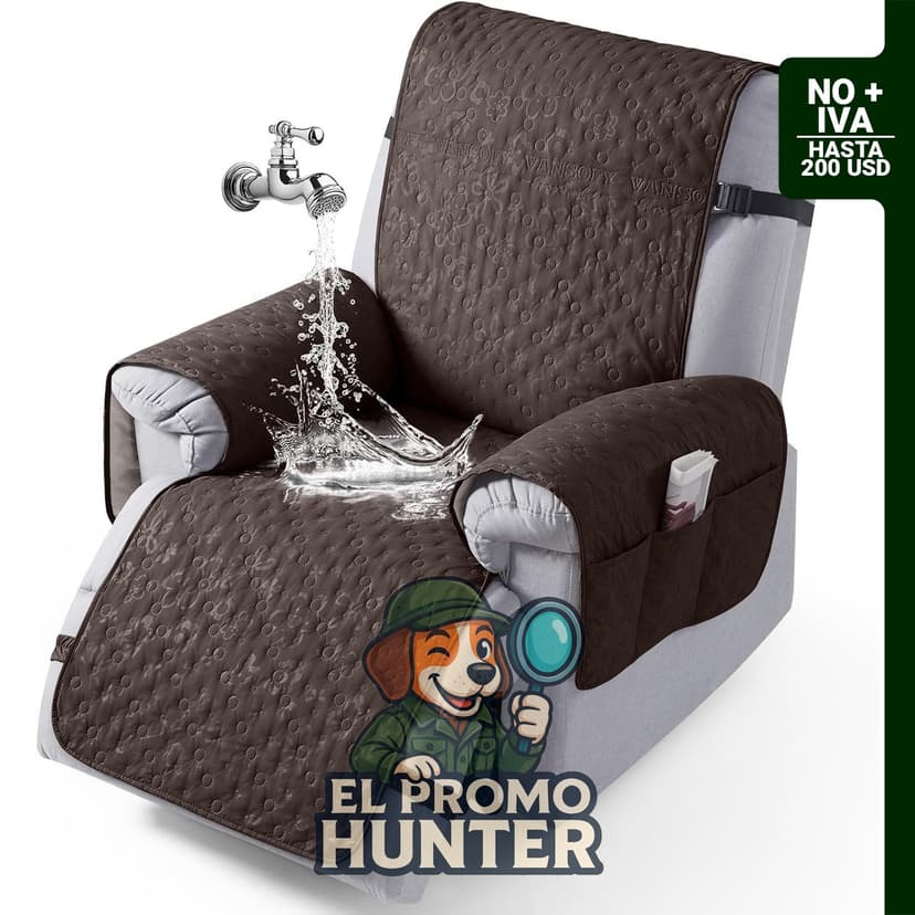 Funda impermeable para silla reclinable de 58,5 cm, con bolsillo y gránulo antideslizante.
