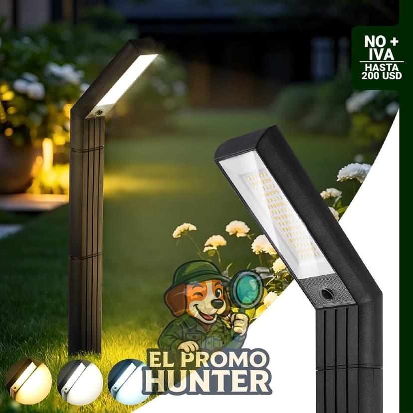 Luces solares para sendero al aire libre con 90 LEDs, 3 modos de iluminación y altura ajustable.