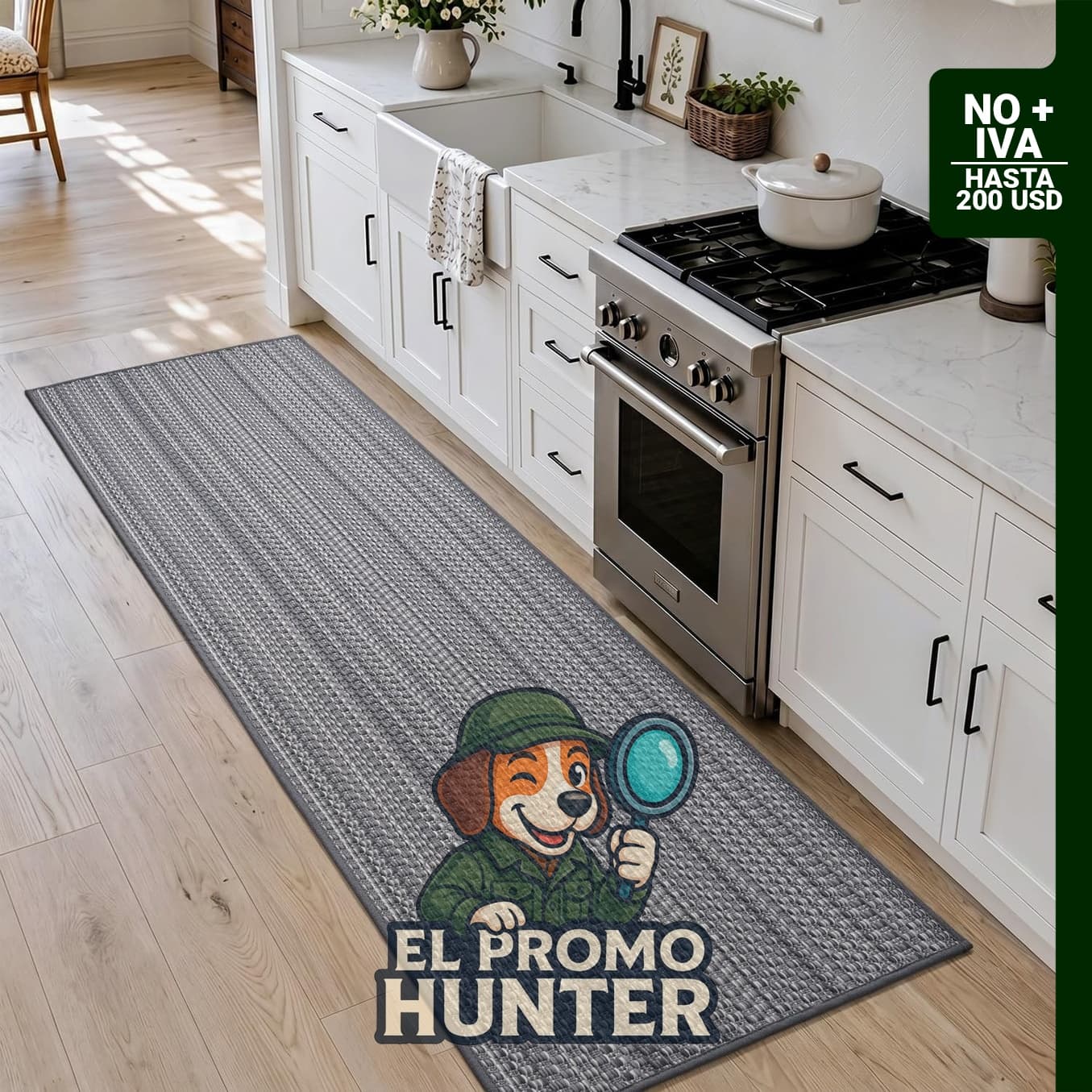Alfombra de cocina delgada antideslizante, lavable, absorbente, adecuada para suelos de baldosas y madera dura.