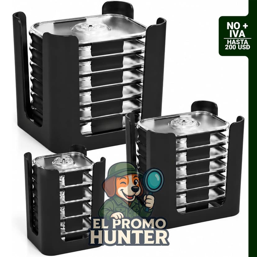 Rubbermaid Brilliance - Paquete de 3 organizadores de tapas para contenedores de alimentos, soporte apilable para almacenamiento.