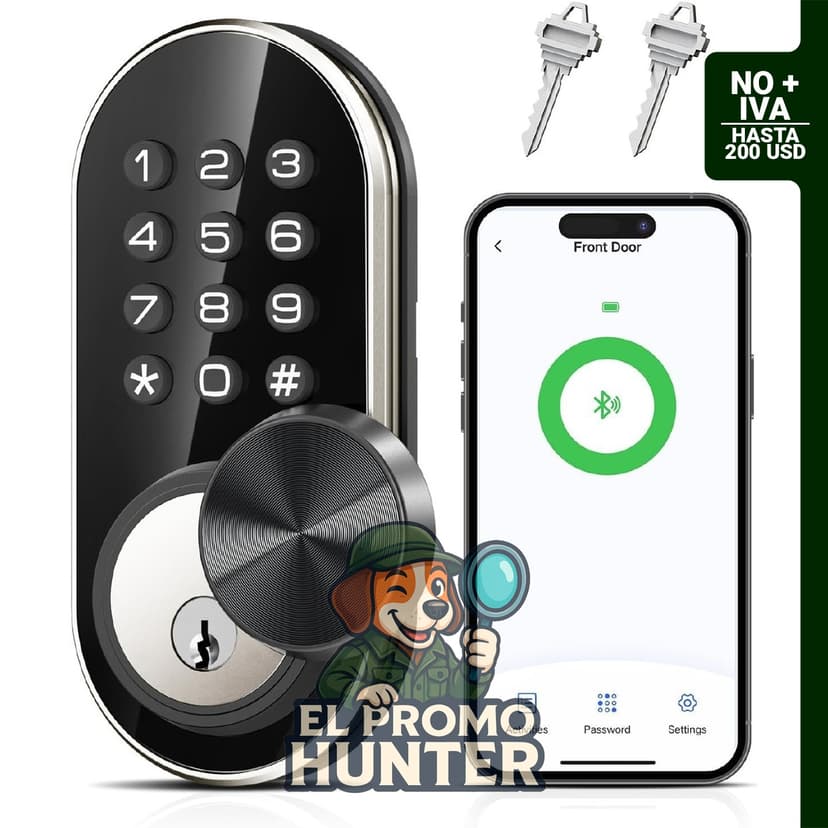 TEEHO TE341 Cerradura inteligente sin llave con control de aplicación y teclado digital Bluetooth.