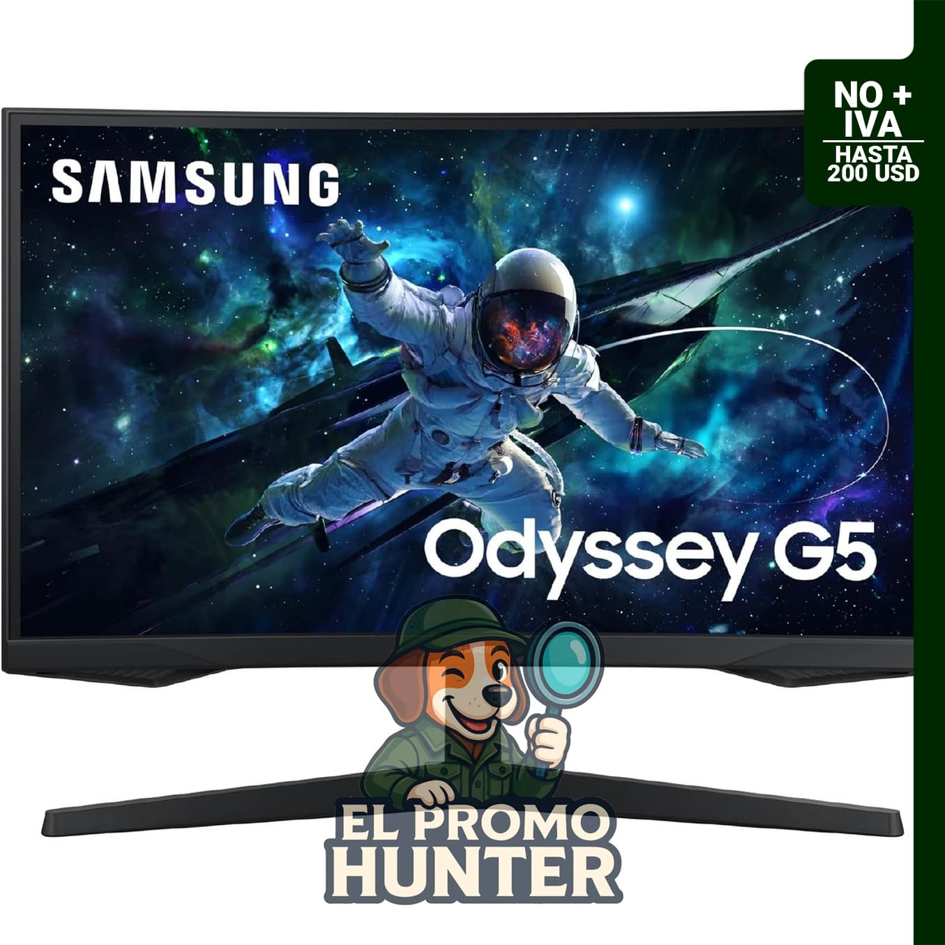 Monitor curvado Samsung Odyssey G55C de 27" (68.6 cm) QHD, 165Hz, 1ms (MPRT), HDR10, AMD FreeSync.