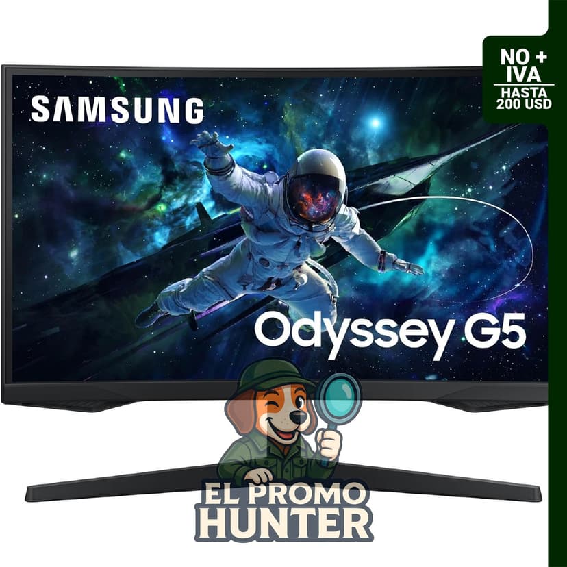 Monitor curvado Samsung Odyssey G55C de 27" (68.6 cm) QHD, 165Hz, 1ms (MPRT), HDR10, AMD FreeSync.