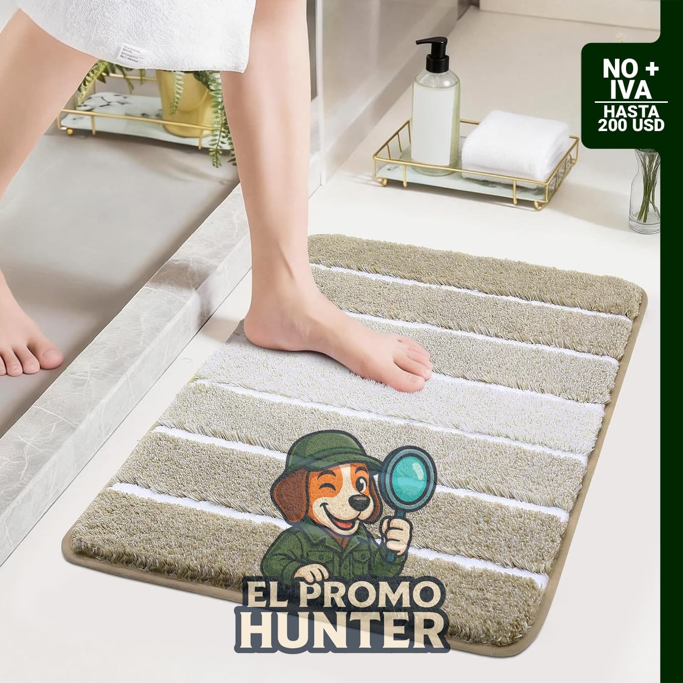 Alfombra de baño COSY HOMEER de 61 x 43 cm, con respaldo antideslizante de caucho termoplástico, lavable a máquina.